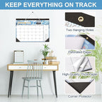 EaseForm 24 Month Desk Calendar 2026-2027, Runs from January 2026 to December 2027, Large 17"x12" Desktop/Wall Monthly Calendar, 2 Year Academic Calendar with Note & To Do for Home, School or office