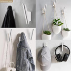 FCOWK Wood Wall Hooks 4 Pack Coat Hooks Wall Mount White Wooden Hooks for Hanging Hat, Bag, Backpack, Rustic Coat Hooks for Wall, Wood Towel Hooks for Bathrooms and Entryway Hooks (White)