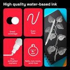 ARTISTRO 5 White Acrylic Paint Markers - Paint Pens Dual Tip Brush + Fine Ideal for Calligraphy - Perfect for Fabric, Rock, Glass, Wood, DIY - Art Supplies, Stocking Stuffers, Christmas Gift Idea