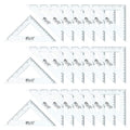 Virginia's Store 5 inch/13cm 90 Set-Squares Pack of 24, Crystal Clear Transparent, Shatter Resistant Plastic, Single-piece Plastic Molding, Drafting Tool Set, Ruler