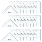 Virginia's Store 5 inch/13cm 90 Set-Squares Pack of 24, Crystal Clear Transparent, Shatter Resistant Plastic, Single-piece Plastic Molding, Drafting Tool Set, Ruler