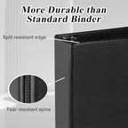 CIXILDTS 1.5-inch D Ring Binders, Fit US Letter Size Paper, 1-1/2" 3 Slant-D Ring Binder with 2 Pocekts, 12-Pack, Black