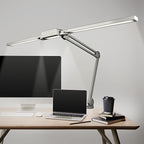Neatfi LED Desk Lamp, Dimmable Desk Light with 360 SMD LEDs, 30W, CRI 95, Adjustable Color Temperature, Task Lamp for Home, Office, and Workbench (CCT, Silver, 41 Inches)