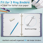 Binder Dividers for 3 Ring Binder, 1/5 Cut Tabs, Letter Size, Blank Write On Page Dividers with 5 Big Tabs for School Office Home, 8 Sets, 40 Dividers, White