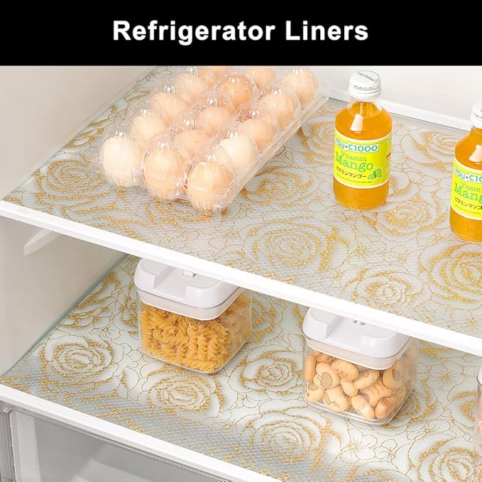 Cooyes Shelf Liner – Premium Non-Adhesive Cabinet & Drawer Liner for Kitchen – Waterproof Shelf Paper with Modern Pattern – Durable EVA Cabinet Mat – Easy to Cut （17.5" W x 197" L）