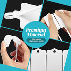 LeonBach 100 PCS Plastic Shipping Tags, 1.46" x 2.48", Waterproof Labels Writable Hanging Tag with Sealing Strap, Shipping Cable Tie Label Tags for Keys Luggage Logistic Inventory Retail (White)