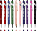 CRME Custom Pens Personalized Pen in Bulk Customized Pens Engraved Grip Retractable Ballpoint Pen with Name Text Logo 2-in-1 Stylus Pens for Touch Screens Ideal for School Office Graduation 10 Colors