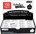 Artellius Erasers - 100-Pack, White, Latex-Free Rubber Blocks - Bulk White Erasers for School, Classroom & Kids - Smudge-Free Erasing for Drawing, Art, Office, Teacher & School Supplies