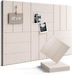 Fluxynara Felt Bulletin Board Tiles -28"x18" with 40 Adhesive Tabs, Cork Board Alternative for Office Decor, Push Pin Board Wall Organizer 6-Pack (Oatmeal)