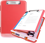Red Plastic Clipboard with Storage,TFDLCG zm High Capacity Clip Boards 8.5x11,A4 Binder Nursing Clipboard Folder Heavy Duty for Women Teachers Work,School Office