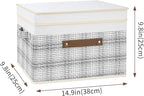 TYEERS Collapsible Storage Bins with Lids, Patchwork Design, Washable, Fabric Storage Boxes, 14.9x9.8x9.8 inches, 3 Pack, Gray
