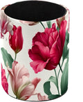 Leather Pen Holder for Desk Tulips Pattern Pencil Cup Desktop Organizer Makeup Brush Holders Office Supplies for Home, Kids & School