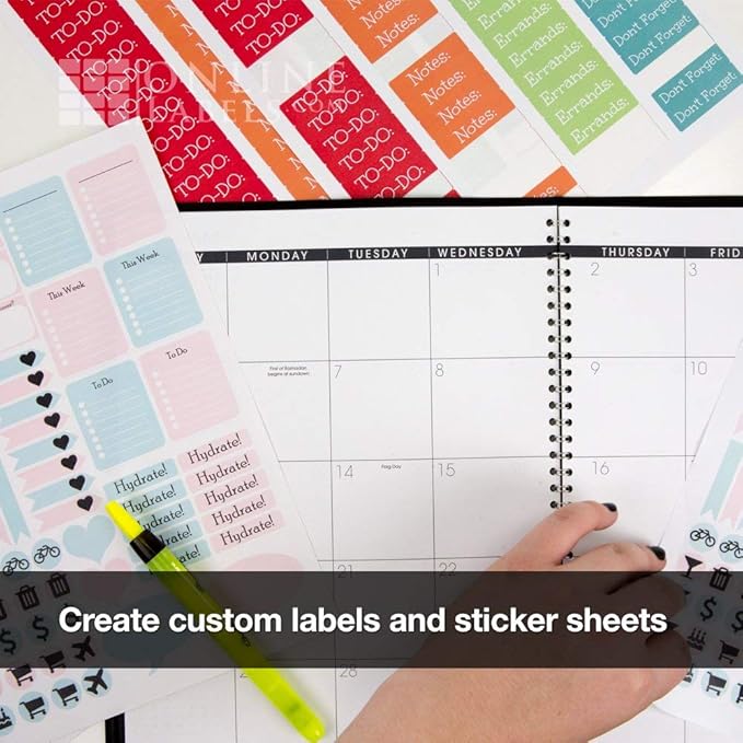 Sticker Paper, 10 Sheets, White Matte, 8.5" x 11" Full Sheet Label, Works with Inkjet and Laser Printer, Compatible with Electronic Cutting Machines, OL177WX, OnlineLabels