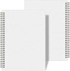AHGXG Dotted Journal Spiral Notebook (2-Pack), Bullet Dot Grid Journal Large B5 with Transparent Hardcover, Wirebound Notebook 100GSM Dotted Paper, for Bullet Journaling, 7.3"X 10"