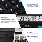 Flutesan 8 Pack Calculator Bulk 12 Digit Solar Power Calculator Solar and Battery Dual Power Desktop Calculators with Big Buttons and Large Display Handheld Calculators for Office, Home, School
