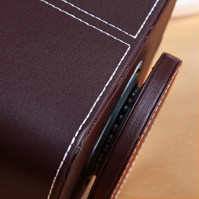 PUSU Remote Control Holder PU Leather 360 Degrees Rotatable Desktop Supply Organizer Storage Box for Controllers Media Stationery Nightstand TV Caddy E-reader iPad Phone Pen/Pencil Cosmetic(Brown)