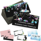 Custom Business Cards Personalized Business Cards for Small Business 300gsm Matte Paper Front & Back Sides Printed 3.5" x 2" - Cleaning Service Template