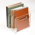 AIDIMOO Acrylic Magazine File Holder, 3 Vertical Compartments Desk Document Sorter Organizer, Clear Folder Rack Binder for Office/Documents/Classroom, for Home, Tablet, Magazines, Books & Accessories