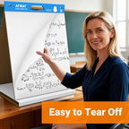 AFMAT Tabletop Sticky Easel Pad & Dry Erase Board 2 in 1, 20 x 23 in Portable Easel Stands for Teachers, Super Sticky & Bleed-Resistant, Ideal for Meetings/Training/Presentation, 20 Sheets/Pad, 8 Pads