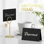 10 Pack Black Reserved Table Signs for Wedding - 3x4 Cardstock Silver Foil Reserved Seating Signs for Weddings - Double Sided Reserved Signs for Tables - Restaurant Table Tent Reservation Cards
