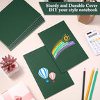Mimorou 100 Pcs Journals Notebooks Bulk - Kraft Softcover A5 Small Notebooks 5.5 Inch x 8.3 Inch Notepads with 60 Page 30 Sheet for Writing Sketch Travel Office Supplies(Green,Lined)