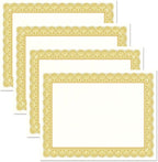 Elite Gold & White Parchment Certificate Papers - Pack of 100, Laser & Inkjet Printer Compatible, For Office, Business Awards, Graduation, School Diplomas, 8-1/2" x 11" on 70 lb Text Stock