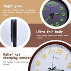 Oxmidud Glow in The Dark 3D Numerals Wall Clock，12 Inch Retro Silent Non-Ticking Battery Operated Easy to Read Vintage Analog Clocks for Living Room Kitchen Office Bedroom Decor