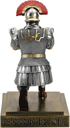 HDMbigmi Roman Legion Soldier Knight Pen Holder Pen Stand Desk Organizers and Accessories for Office and Home(Silver)