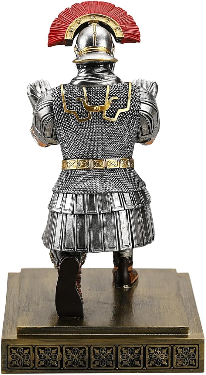 HDMbigmi Roman Legion Soldier Knight Pen Holder Pen Stand Desk Organizers and Accessories for Office and Home(Silver)