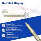 CHARSOCO 01 Micro Pen, Waterproof Archival Ink, 0.25mm Fineliner Ink Pens for Artist Illustration, Sketching, Anime, Manga, Technical Drawing and Scrapbooking, Fine Point Pen with 24 Colors
