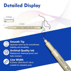 CHARSOCO 01 Micro Pen, Fine Point Pen with 36 Colors, Waterproof Archival Ink, 0.25mm Fineliner Ink Pens for Artist Illustration, Sketching, Anime, Manga, Technical Drawing and Scrapbooking