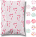 Pretty Package Store 14.5x19 Designer Poly Mailer 100 Pack Heavy Duty Waterproof Self Seal Shipping Bags for Small Business Large Mailing Envelopes Bulk Tear Resistant Packaging Pink Bows Coquette