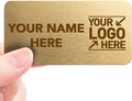 Magnet Me Up Custom Metallic Name Tag Badge - 1.5"x3" Logo Right- 20 mil Gold Aluminum, Personalized Logo & Name, Full Color, Customizable Identification Label for Business & Employee, Made in USA