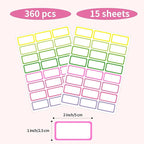 STARLIBOO Removable Freezer Labels,1x2 Inch Color Coding Removable Labels for Food Containers, Removable Label, Freezer Label to Write on/Waterproof (8 Colors,360 Pcs)