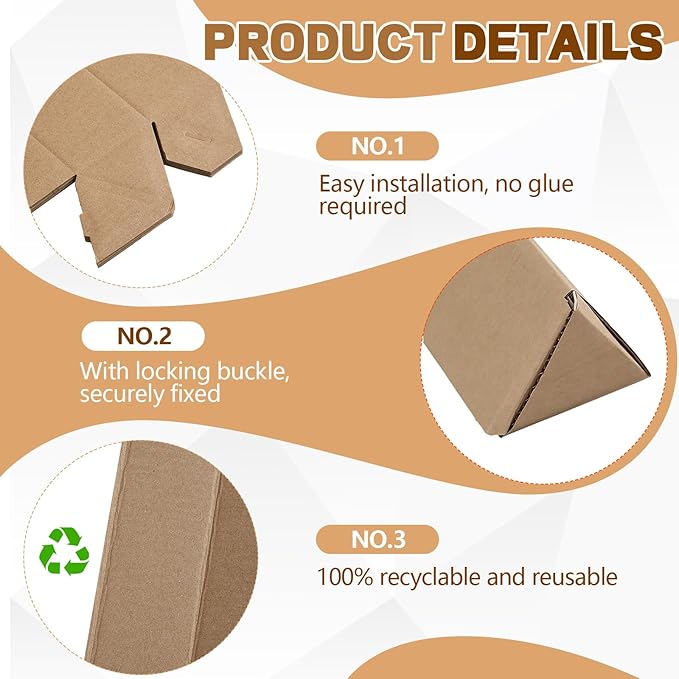 Tatuo 50 Pcs Triangle Mailing Tubes 18.25 L x 3 W x 3 H Corrugated Cardboard Box Poster Tube for Protecting, Shipping, Mailing and Storage of Blueprints, Artwork, Crafts, Long Art Holder(Brown)