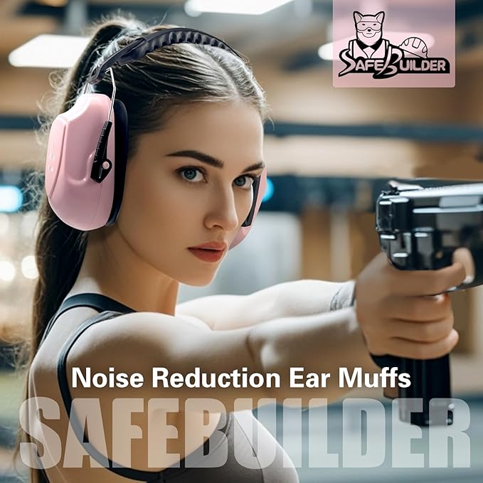 SAFEBUILDER Ear Muffs Noise Reduction SNR 33dB Adjustable Lightweight Safety Earmuffs Sound Proof Noise Cancelling ANSI
