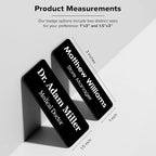 Custom Engraved Name Tags, Magnetic Black and White Name Tags, Personalized Name Tags, 1.5x3 Inches, Durable Engravable Impact Material, Made in The USA by My Sign Center