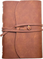 Dark Brown Notebook Journal - Leather Journals for Writing Small Size Diary 5.5x7.5 Inch, Notepad For Women and Man, Gifts,Work,Travel