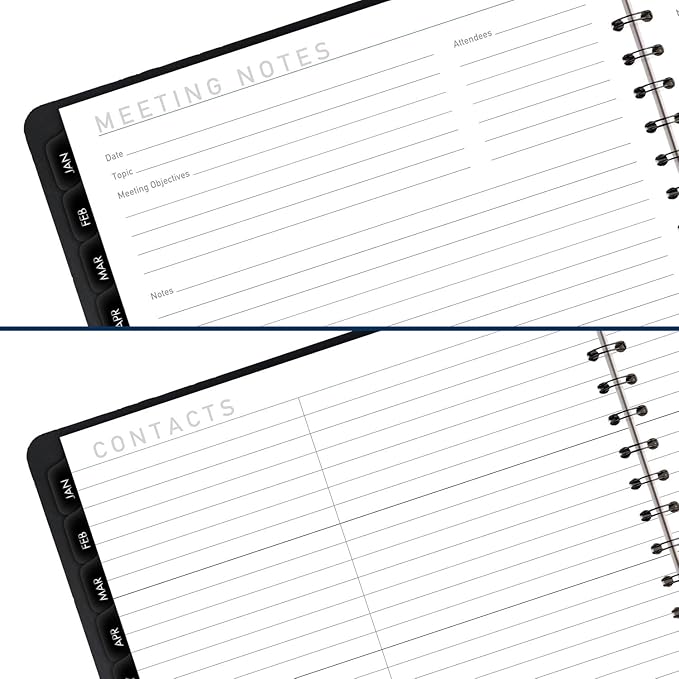 AT-A-GLANCE 2025 Appointment Book Planner, Weekly & Monthly, 8-1/4" x 11", Large, Half-Hourly, Contemporary, Black (70950X0525)
