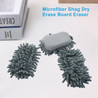 Biaungdo 5 Pack Washable Whiteboard Eraser, Microfiber Shag Dry Eraser for Classroom Teacher Supplies, Office, Home(Grey)