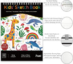 Fuxi Christmas Coloring Books for Kids Ages 8-12, 60 Sheets (73lb/120gsm) Blank Sketchbook + 50 Designs Blank Coloring Book, Coloring Supplies & Art Supplies for Kids.