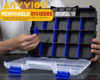 Anyyion Small Parts Organizer, 34-Compartments Double Side parts organizer with Removable Dividers for Hardware, Screws, Bolts, Nails, Beads, Jewelry. (1, Blue)