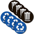 Recycle Stickers for Trash Bins - Perfect Recycling Sticker for Trash Can - 4 Pack - 5" x 5" Decal Logo - Ideal Label Sign for Home or Office Refuse Bin - Suitable for Indoor/Outdoor use