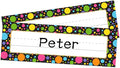 PETCEE Name Tags for Classroom Desks - 36Pcs Watercolor Dots Name Plates for Desks Confetti Name Plates for Kindergarten Preschool Classroom Back to School Teacher Supplies Must Haves