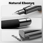 WEMATE Fountain Pen Set, Fine Nib with 20PCS 2.6MM Ink Cartridges(10 Black&10 Blue),1 Ink Converter, Nice Luxury pen for Men, Women, Cool Wooden Fountain Pen for Writing, Journaling, Calligraphy