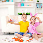 Eaasty 36 Set Easter Gifts Bulk Carrot Ballpoint Pens with Bunny Cards Happy Easter Spring Party Favors Black Ink Gel Pens for Office Stationery Supplies School Classroom Home Party Decoration