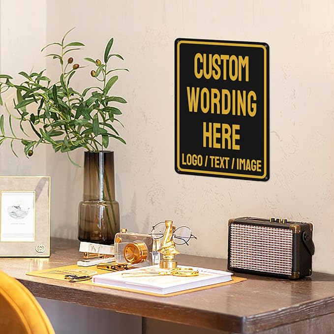 Custom Sign Bulk Personalized Metal Signs For Outdoor Indoor Business Home Store Office Yard Street Lawn Make Your Own Customized Signs With Your Logo Text Photo, 8x6inch