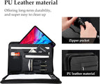 ProCase Portfolio Business Padfolio Folder with Zipper, Conference Meeting Executive File Legal Document Organizer with Pockets Letter Size A4 Writing Pad Notepad Padfolio -Black