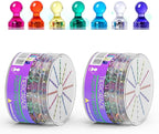 Push Pin Magnets - Tiergrade 120 Pack 7 Assorted Color Strong, Office, Use at Kitchen Home and School Classroom, for Refrigerator Dry Erase Board and Whiteboard.