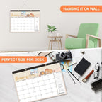 EaseForm 24 Month Desk Calendar 2026-2027, Runs from January 2026 to December 2027, Large 17"x12" Desktop/Wall Monthly Calendar, 2 Year Academic Calendar with Note & To Do for Home, School or office